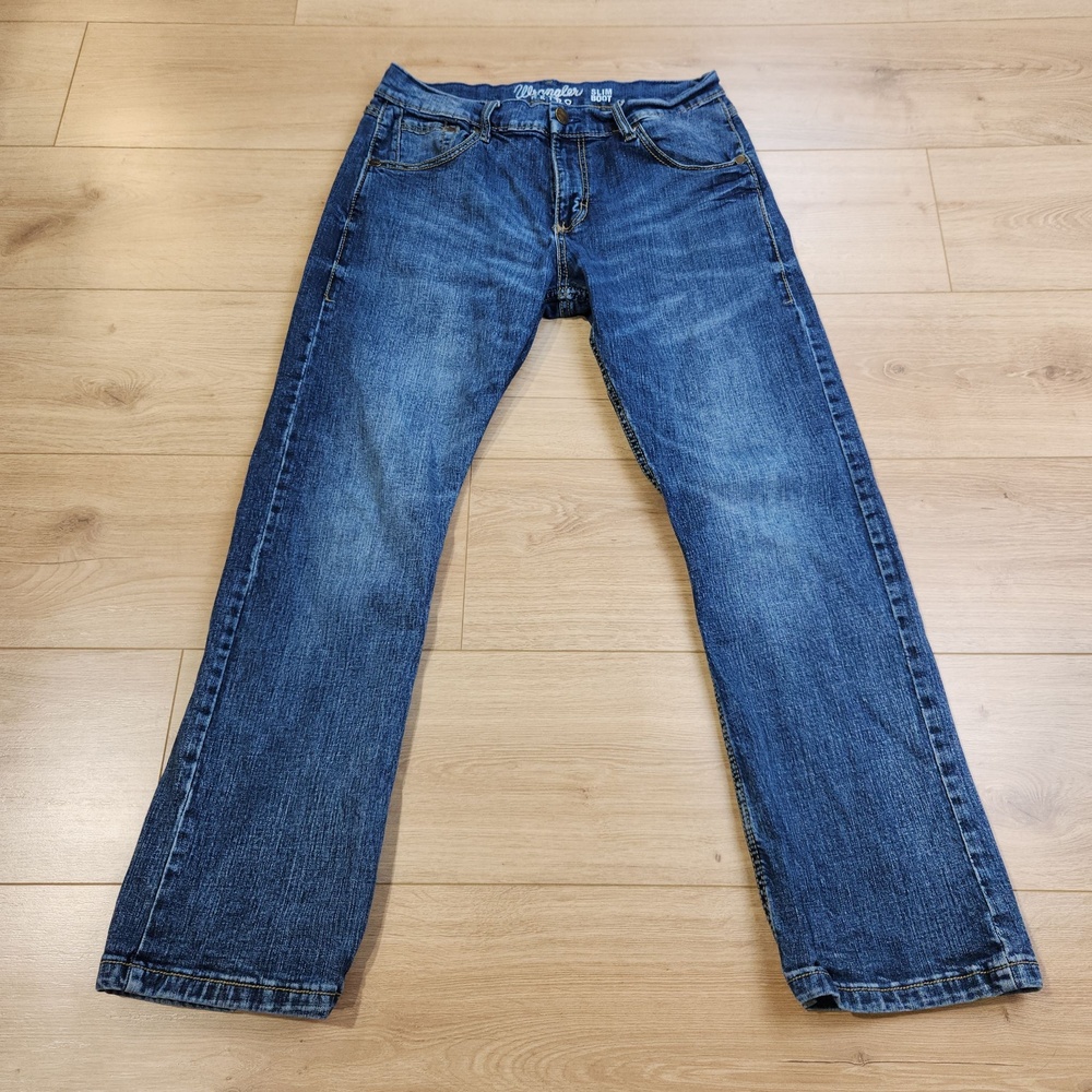 Wrangler Retro Slim Boot Jeans Mens 32x30 Blue Med Wash Denim Stretch Western